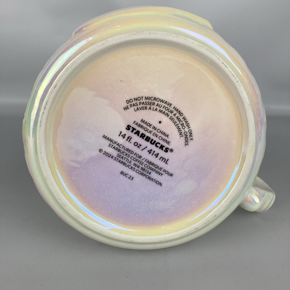 2024 Starbucks Lunar New Year of the Dragon Iridescent White Scales 14oz Mug - Picture 5 of 6